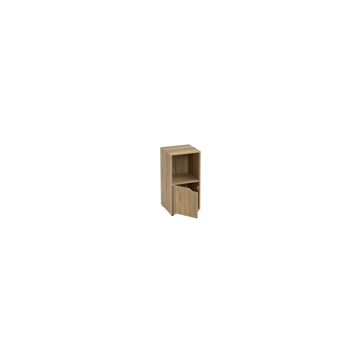 Table de Chevet Bois 1 Placard + 1 Étagère bois, WADIGA