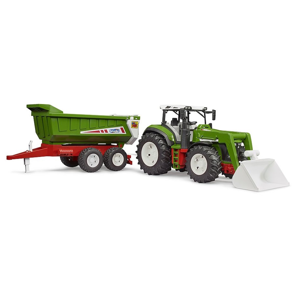 Roadmax tracteur avec chargeur avant et remorque basculante multicolore, BRUDER