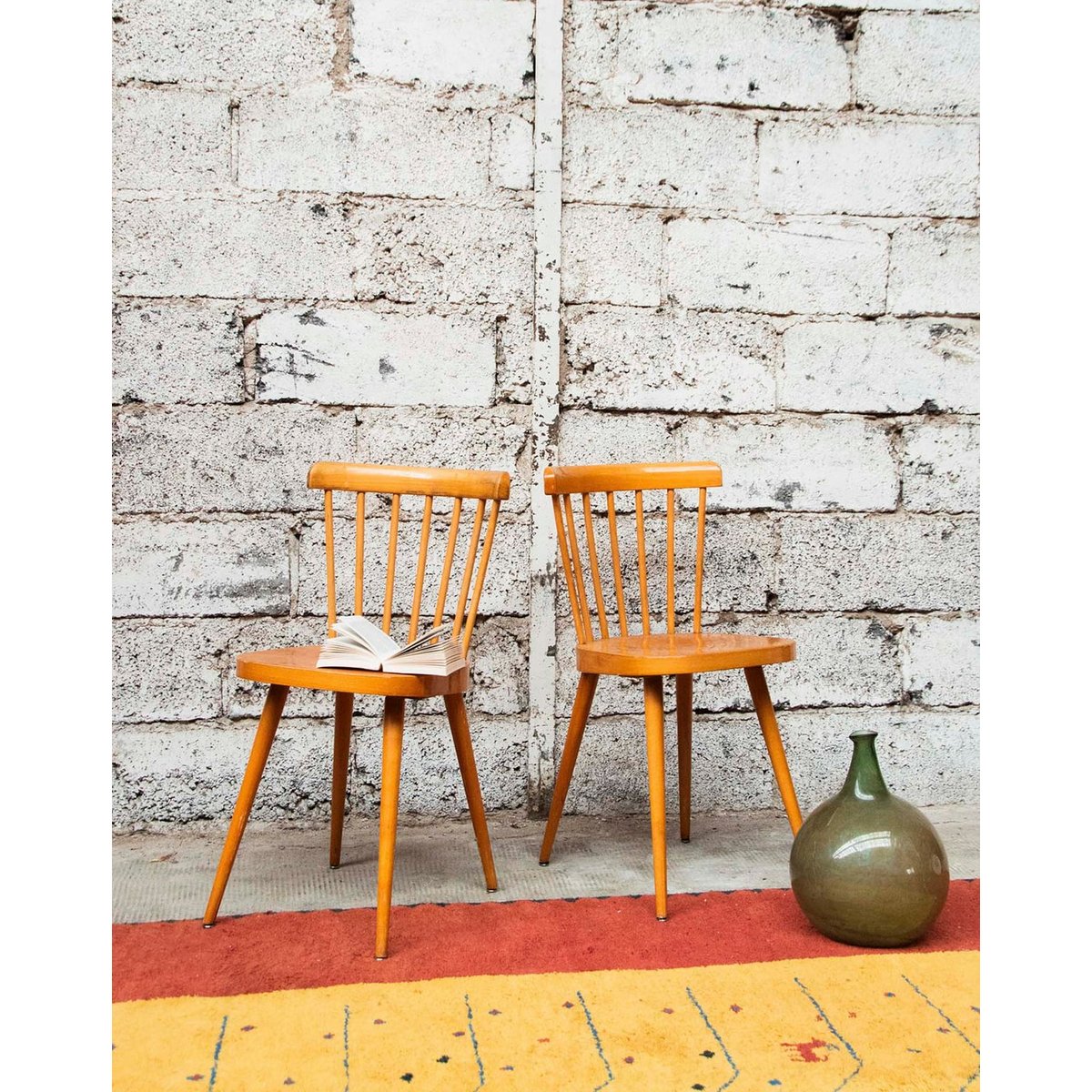 Paire de chaises style Baumann Alma N°730 - Bon état bois, DEBONGOUT