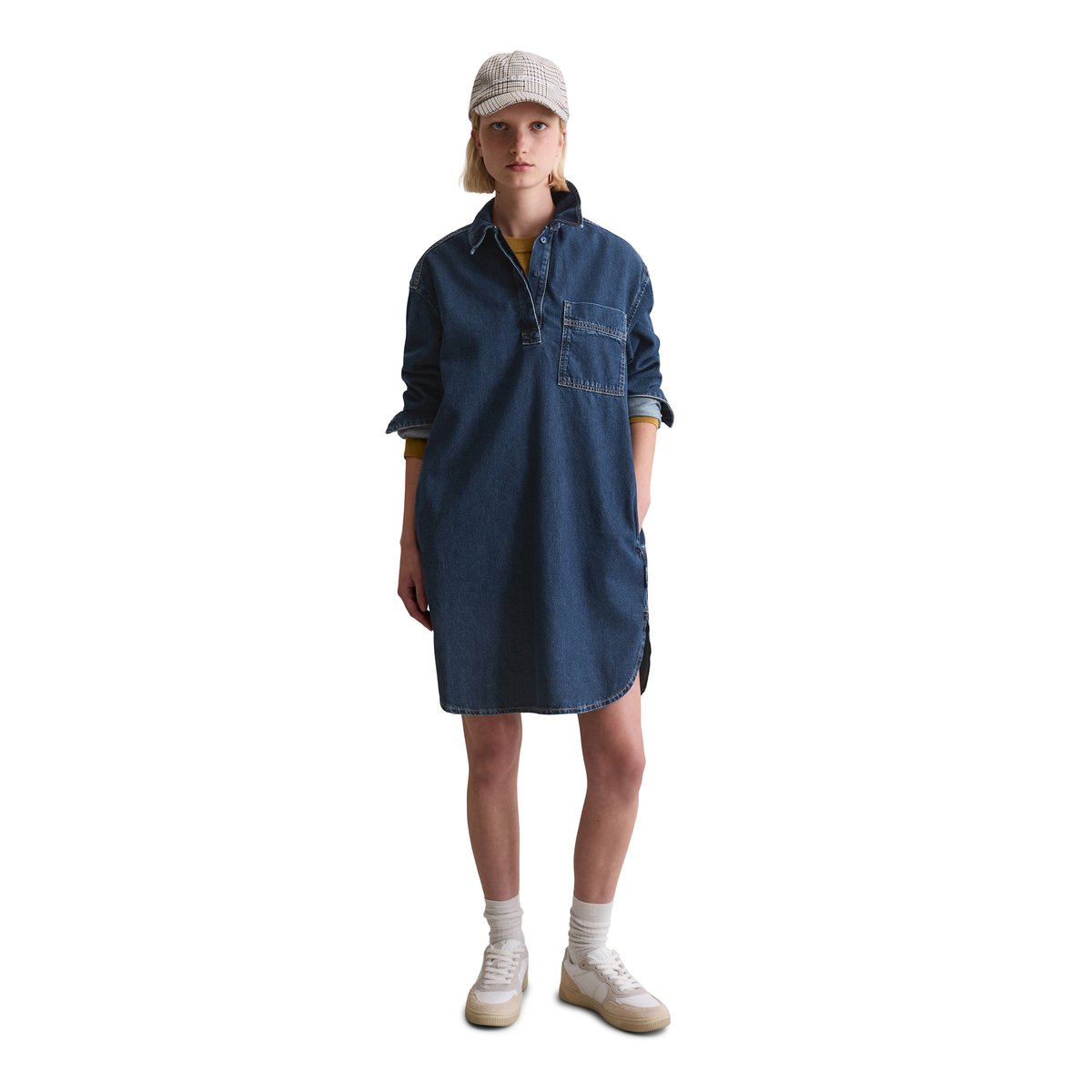 Robe polo en jean oversized en pur coton bio bleu foncé, MARC O’POLO DENIM