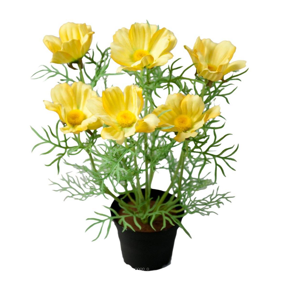 Cosmos fleuries artificielle en pot H 40 cm jaune, ARTIFICIELLES