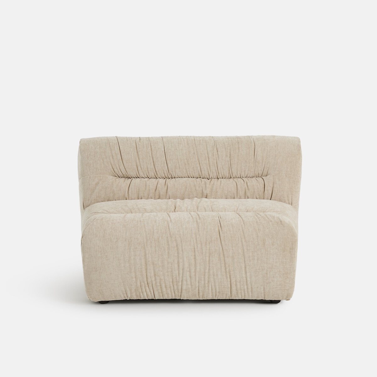 Loungestoel-element voor modulaire bank, in gevlamd chenille, SWEETY beige , LA REDOUTE INTERIEURS