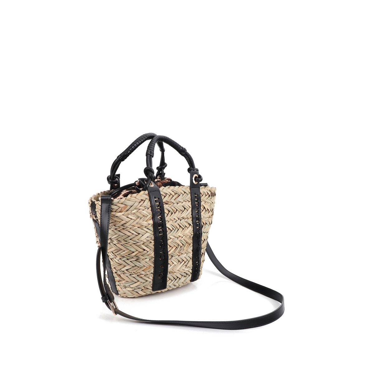 Mini sac cabas avec poignée logotypée beige, LOLA CASADEMUNT