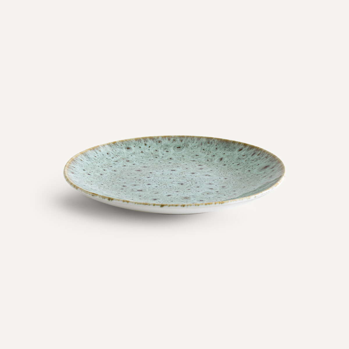 Lot de 4 assiettes à dessert grès émaillé, Fara kaki/bleu, AM.PM