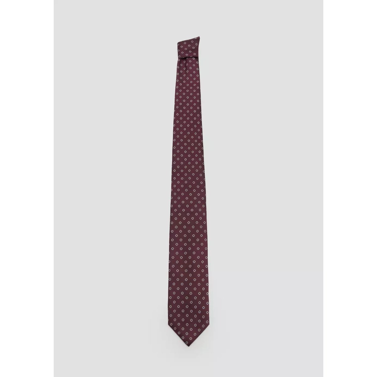 Cravate soie imprimée bordeaux, MANGO MAN