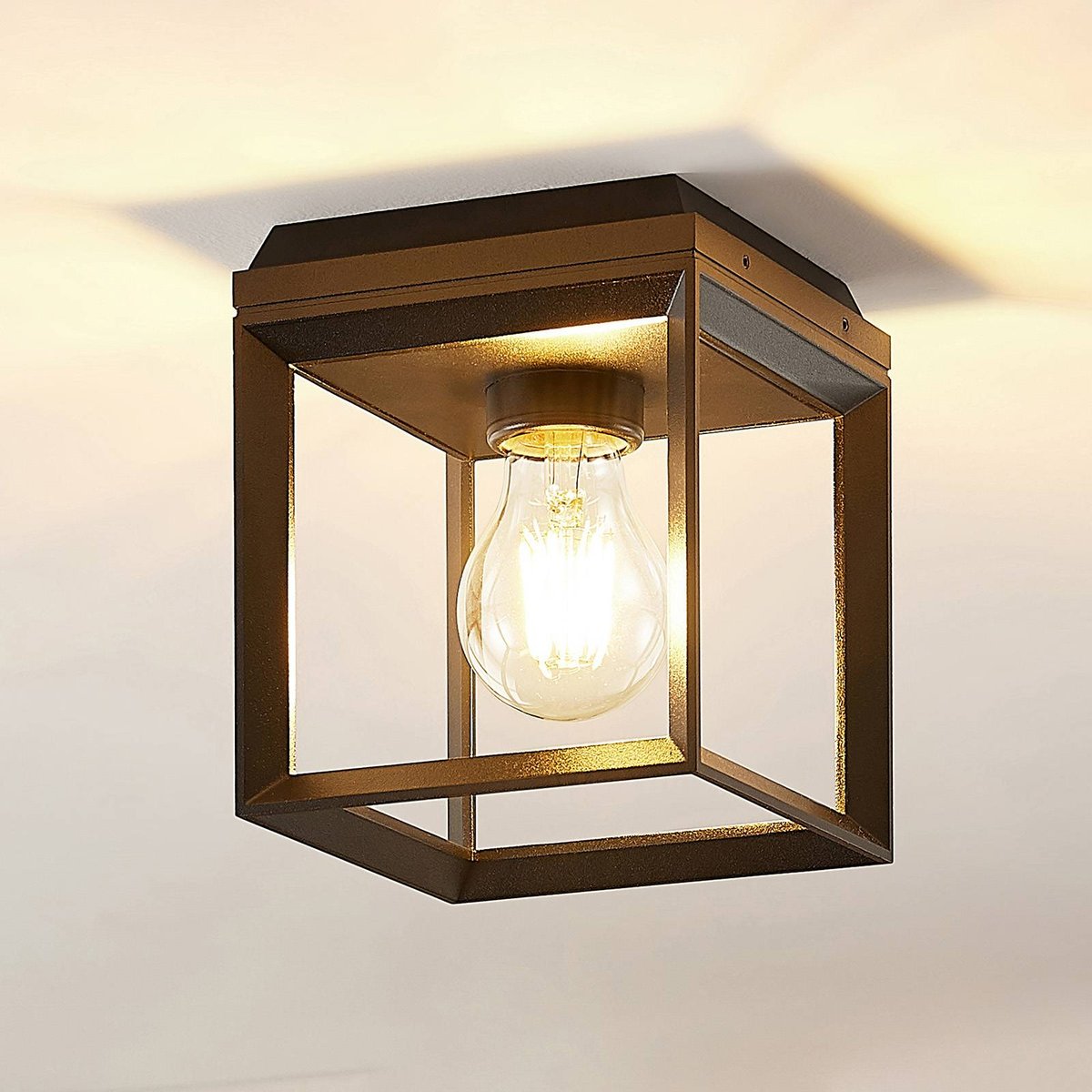 Plafonnier en métal vintage, Cayla noir (ral 9005), ARCCHIO