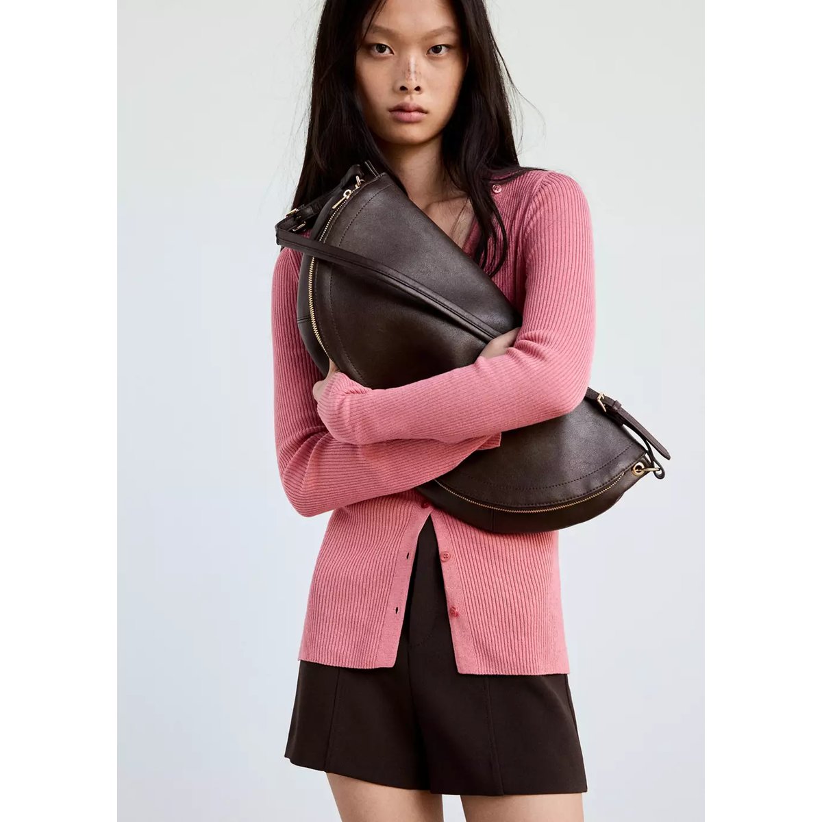 Cardigan côtelé boutons rose clair, MANGO