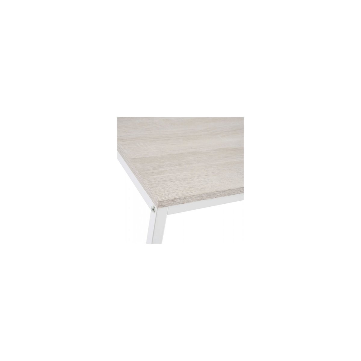 Set de 2 Tables Basses Gigognes Bois MDF Blanchi et Métal Blanc blanc, WADIGA