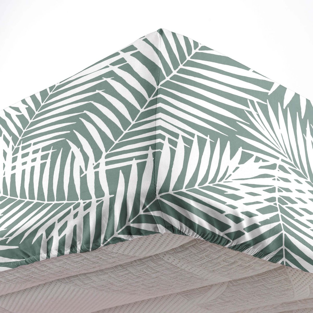 Drap housse 90 x 190 cm Botania gris gris, EDEN