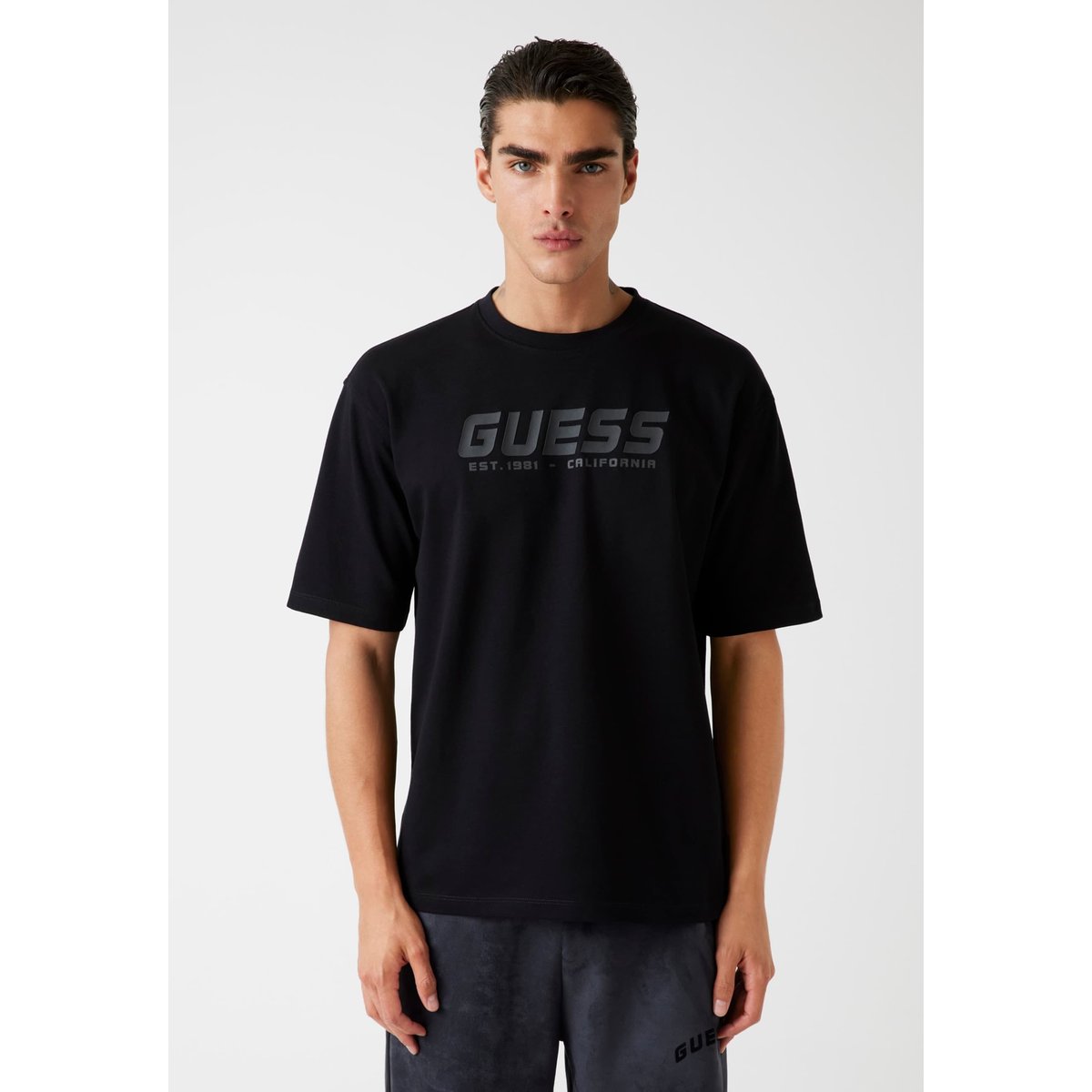 T-Shirt Logo Imprimé noir, GUESS