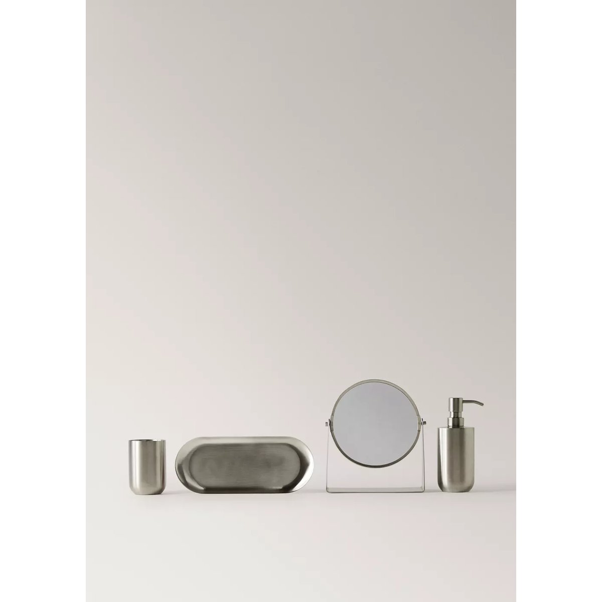 Gobelet porte-brosse à dents en acier inoxydable argent, MANGO HOME