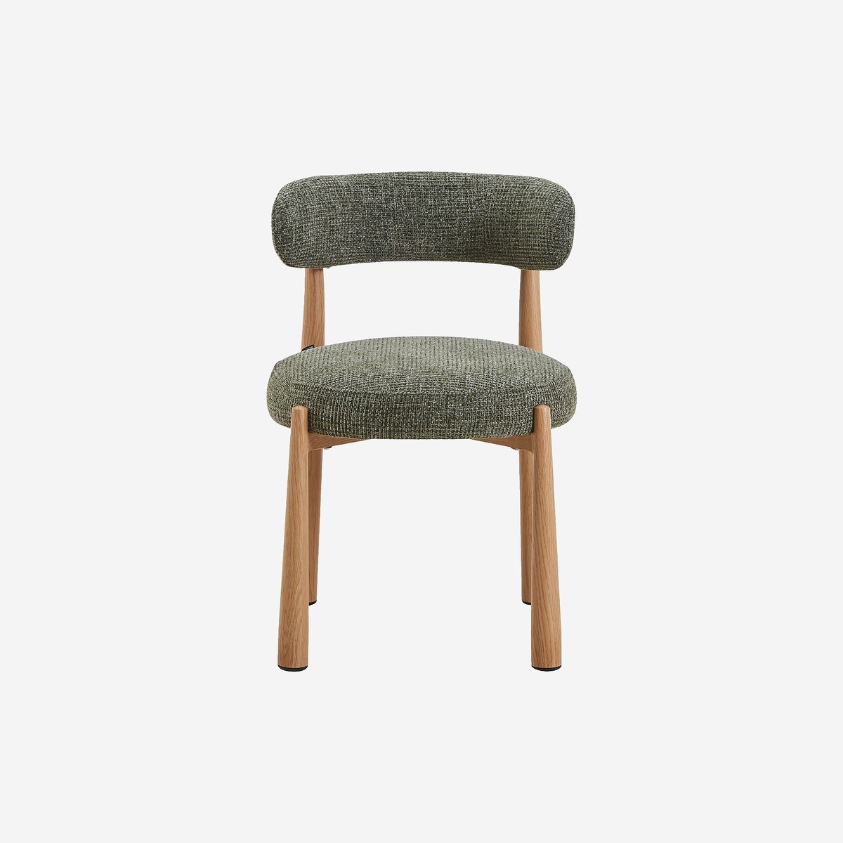 Lot de 2 chaises en tissu et métal finition chêne BRYNE vert, HABITAT