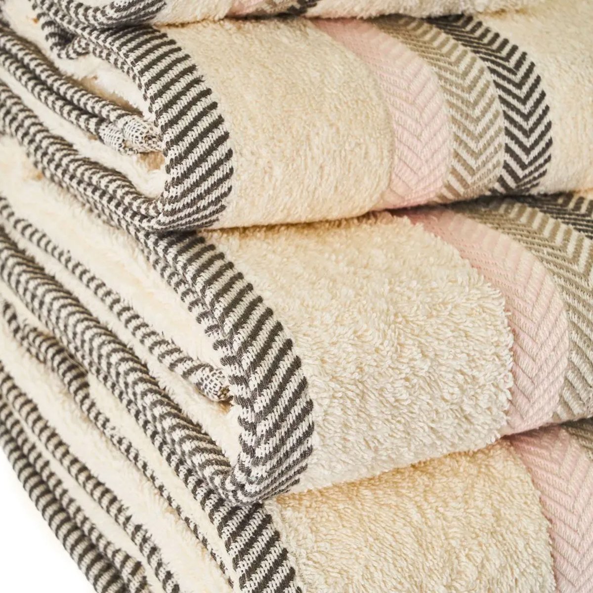 Serviette de toilette coton blanc crème 50x100cm beige, WADIGA