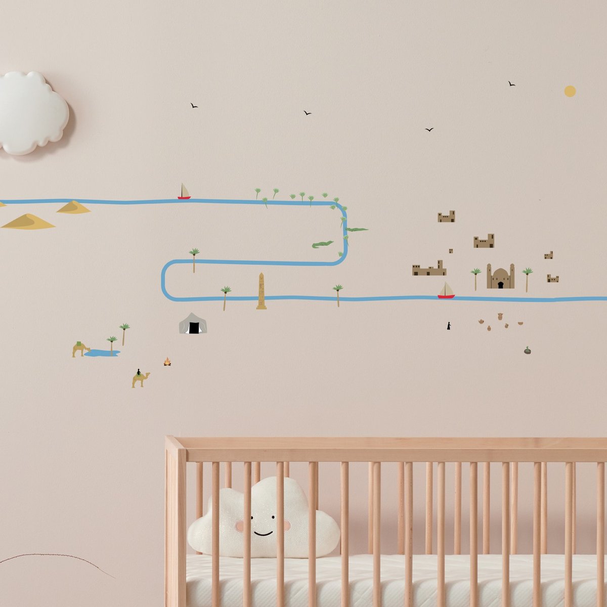 Sticker Mural Grande Frise Le Long du Nil 6m multicolore, ARCHIV