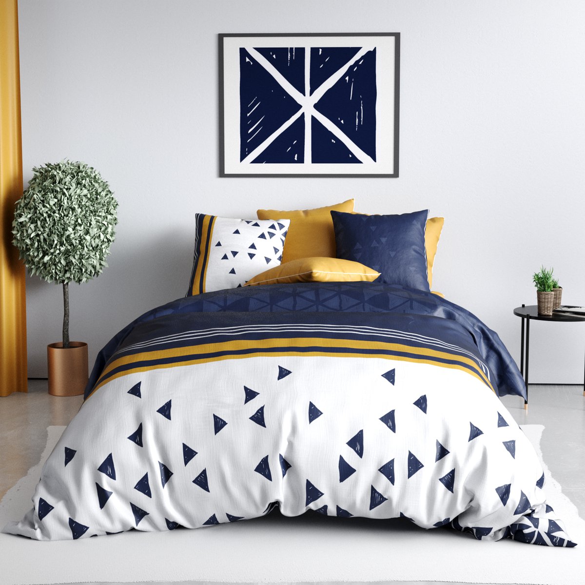 Parure de lit - Housse de couette Coton 57 fils blanc, EDEN