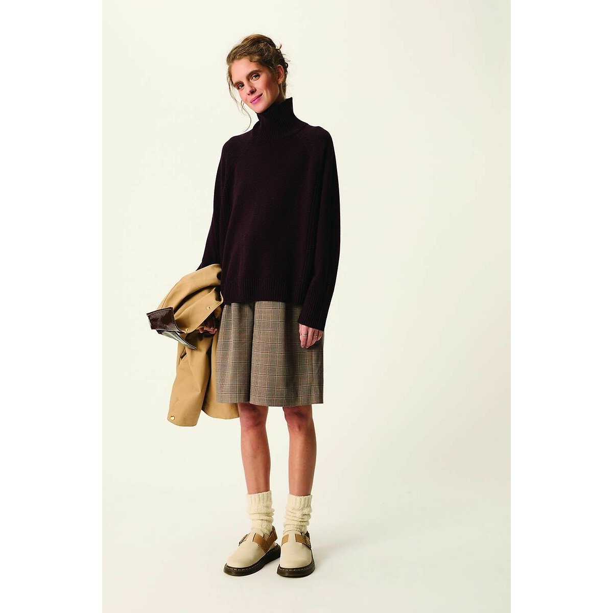Aramis Wool High Neck Jumper coffee, DES PETITS HAUTS