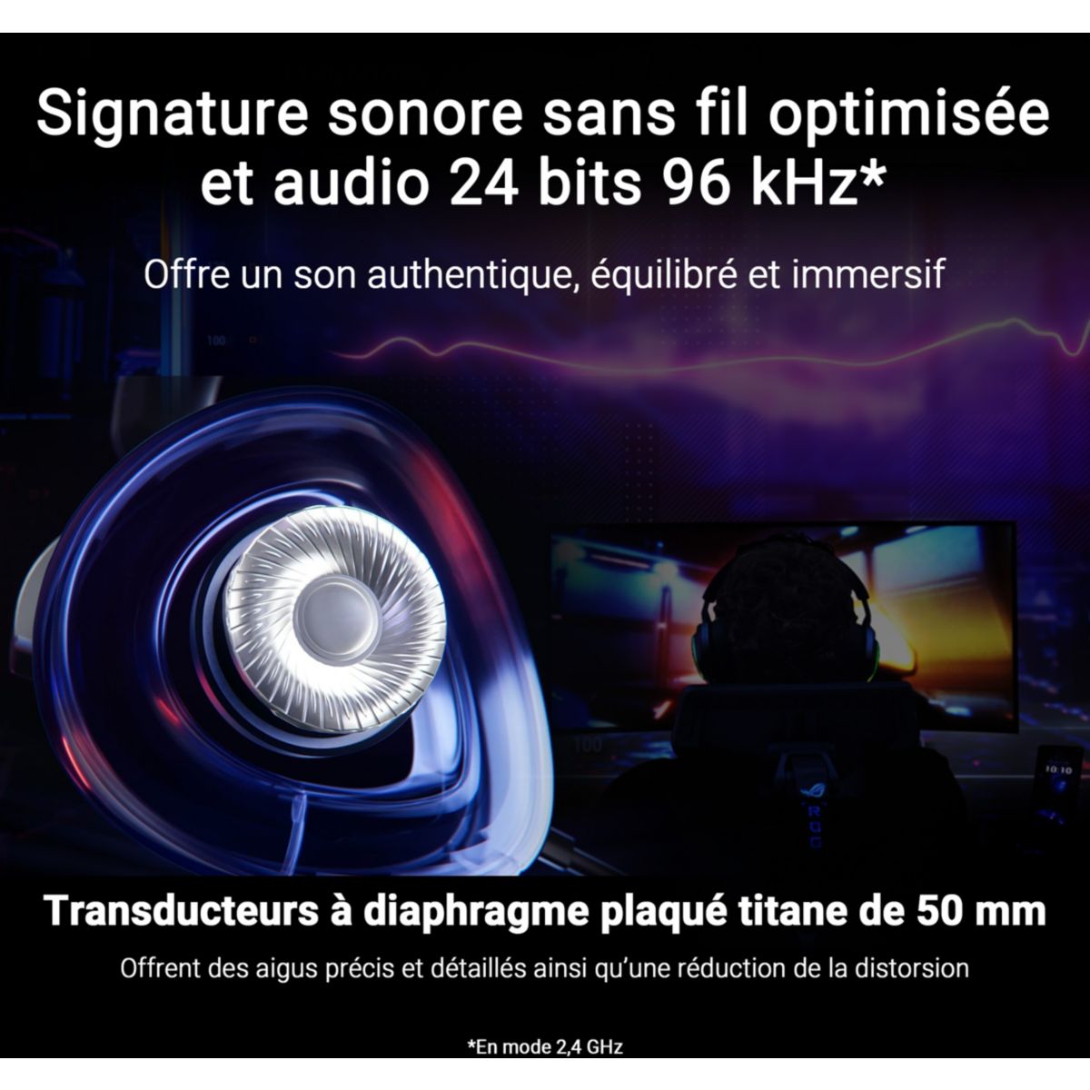 Casque gamer ROG Delta II couleur unique, ASUS