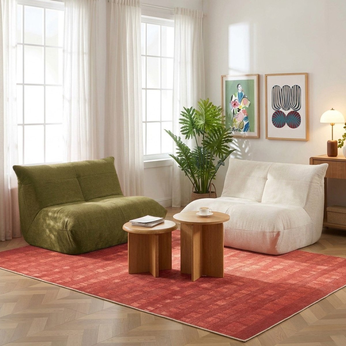 Fauteuil compressé en mousse et tissu  KAIDO beige, BAÏTA