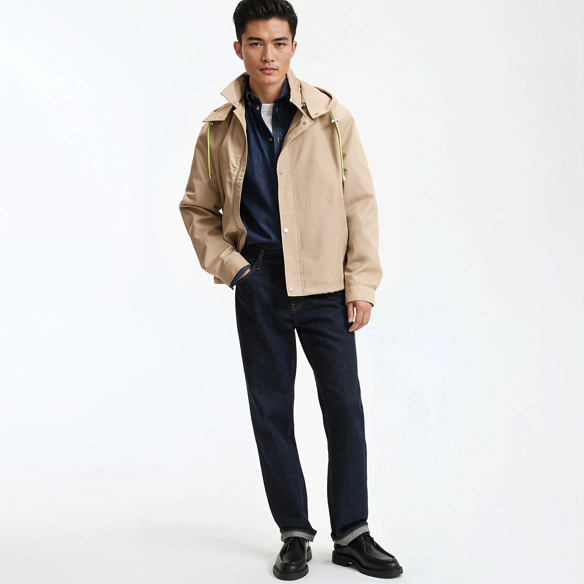 Blouson urbain à capuche beige, LA REDOUTE COLLECTIONS