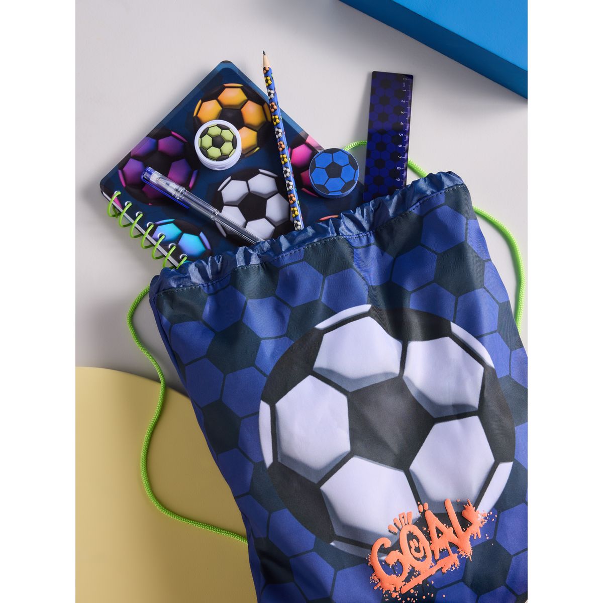 Sac de foot à cordon avec fournitures bleu marine, NEXT
