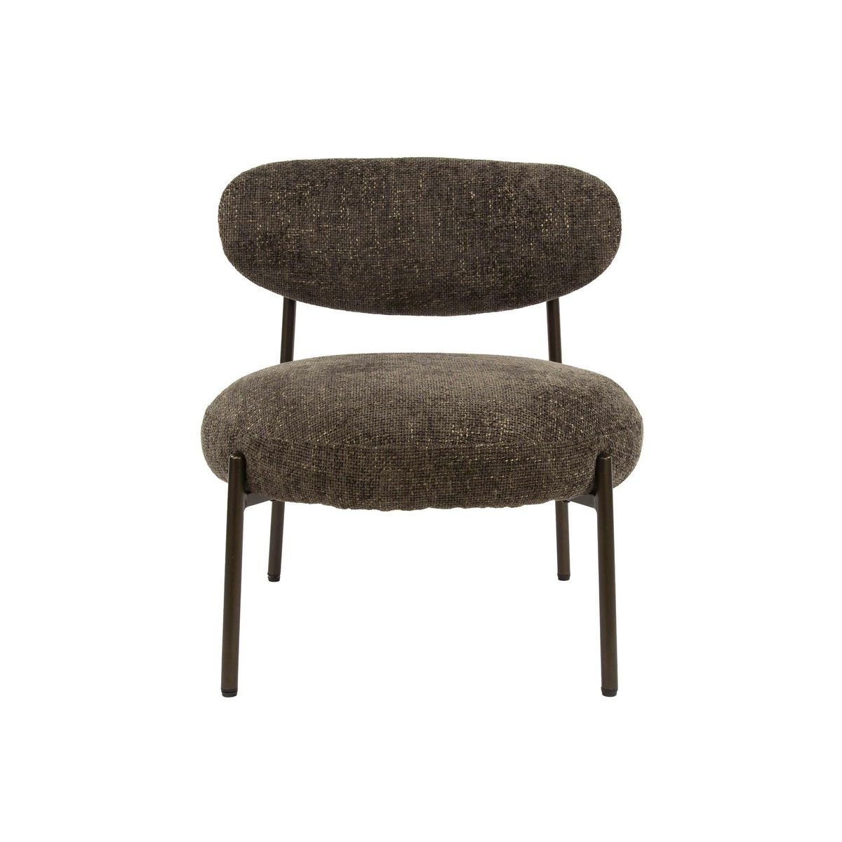 Fauteuil de salon rond en tissu CREEK brun, PIER IMPORT