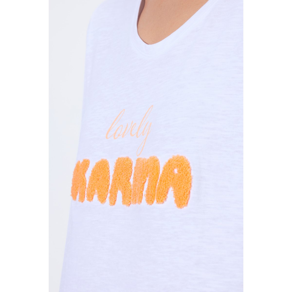 T-shirt texturé blanc neige, ULLA POPKEN