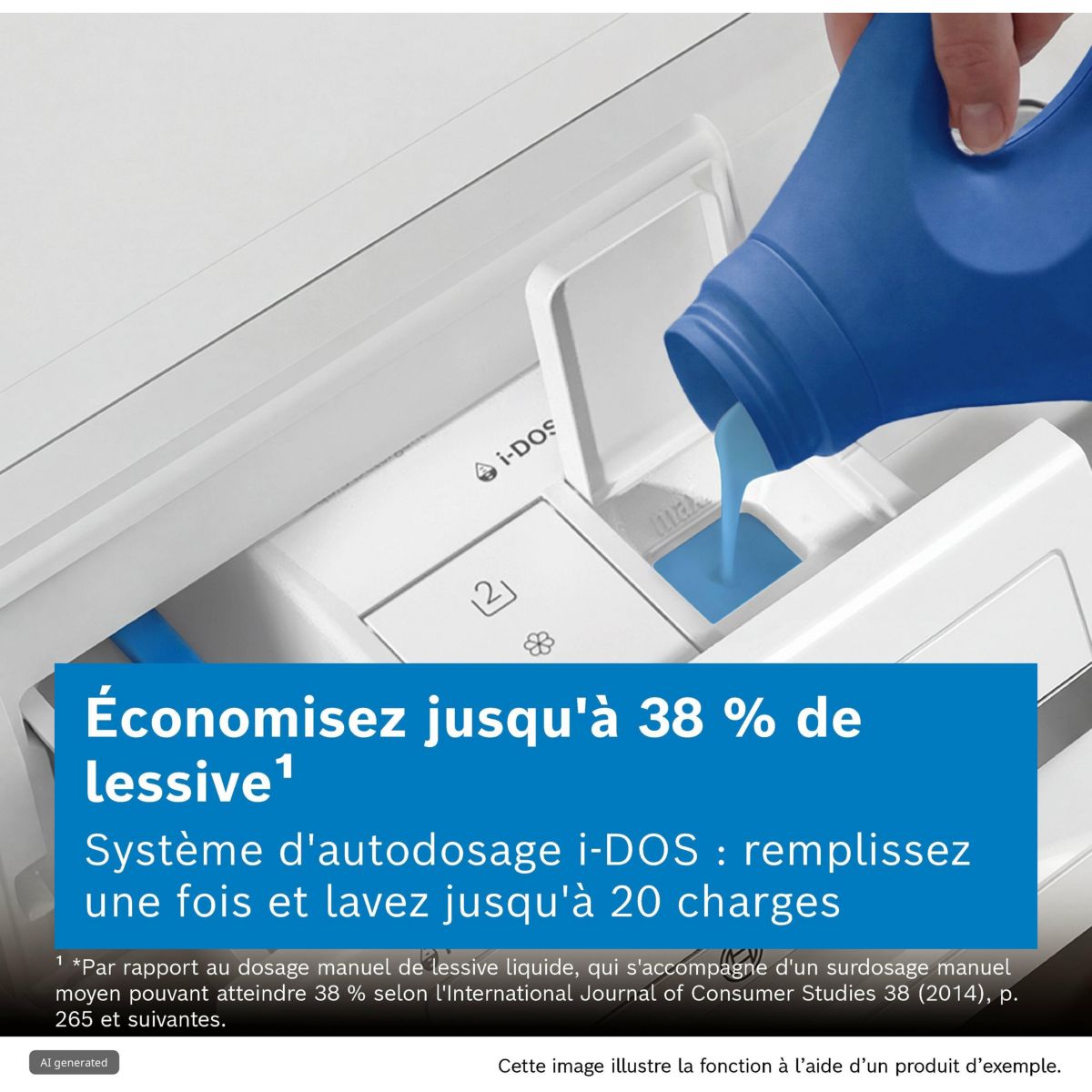 Lave linge séchant hublot WNG254ASFR - 10,5/6 kg - 1400 tr/min - Classe D - Moteur induction - Dosage automatique - Série 6 couleur unique, BOSCH