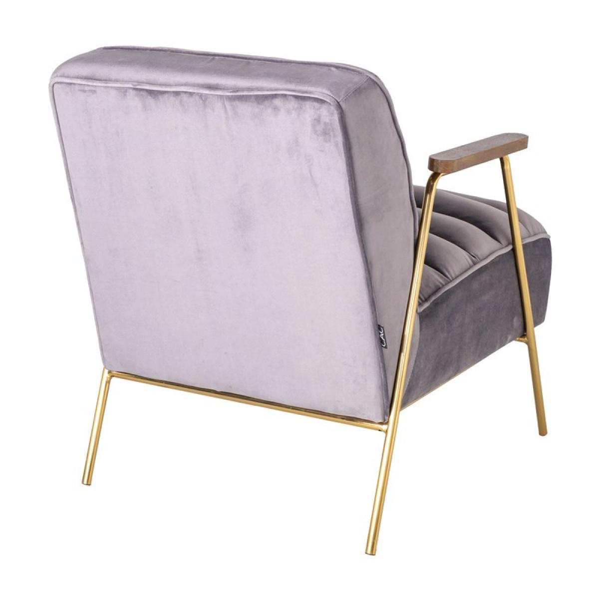 Fauteuil rétro en velours et acier - DALLAS gris, MATHI DESIGN