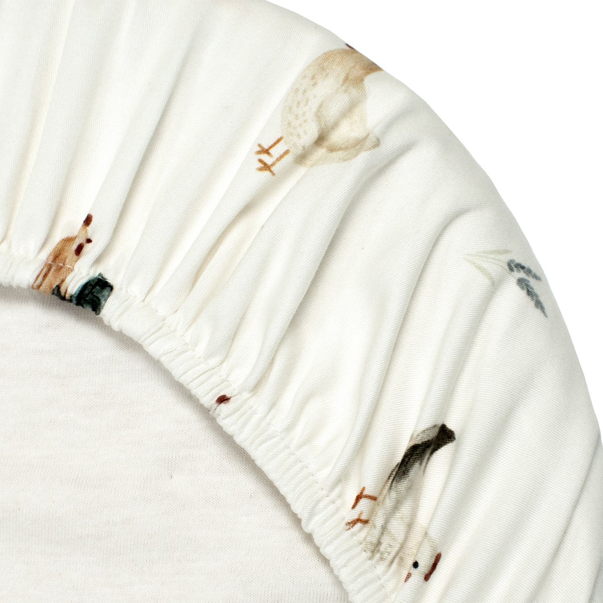 Drap housse couffin en coton GALLINA écru – motif poules champêtre, SEVIRA KIDS