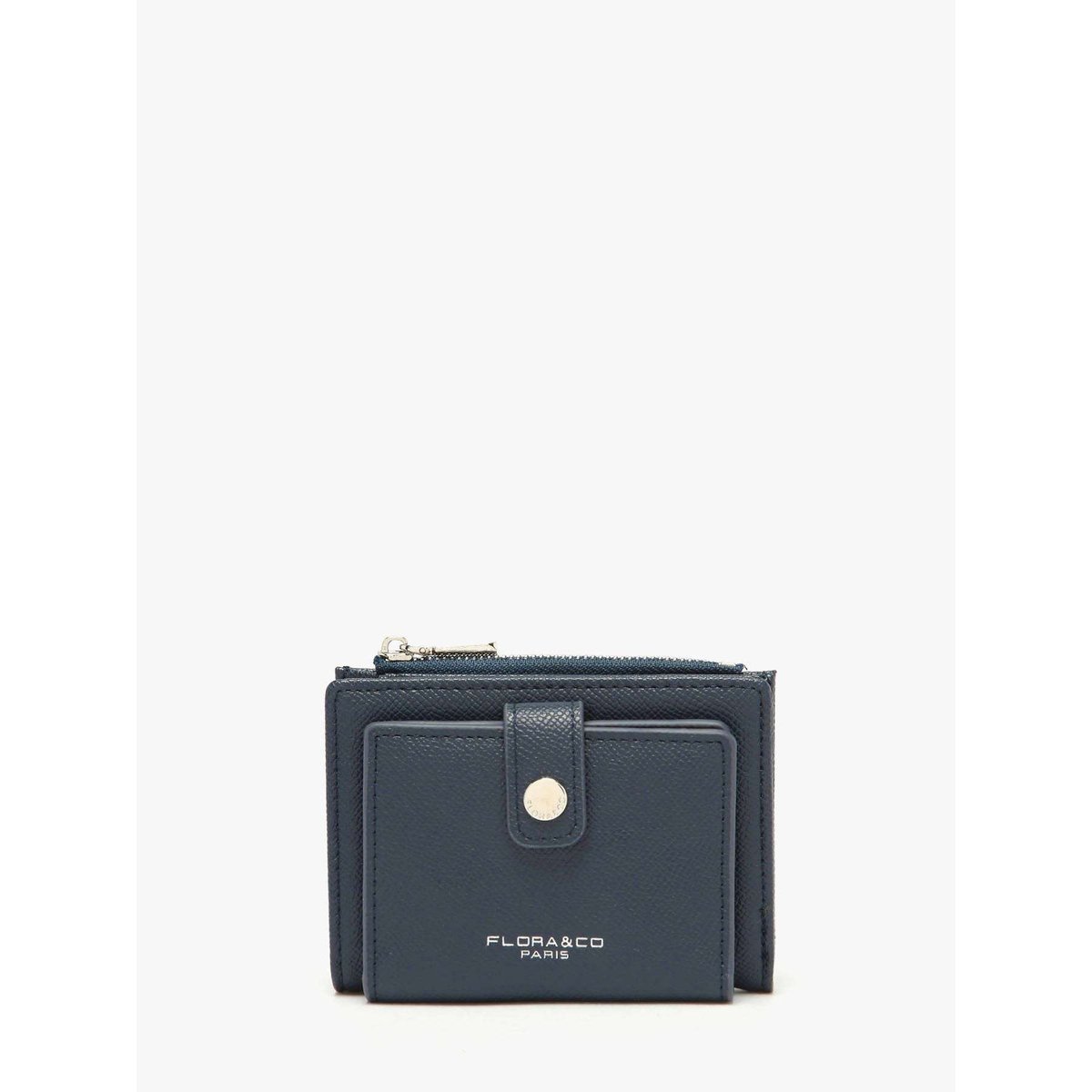 Porte-monnaie porte-cartes Saffiano bleu, MINIPRIX