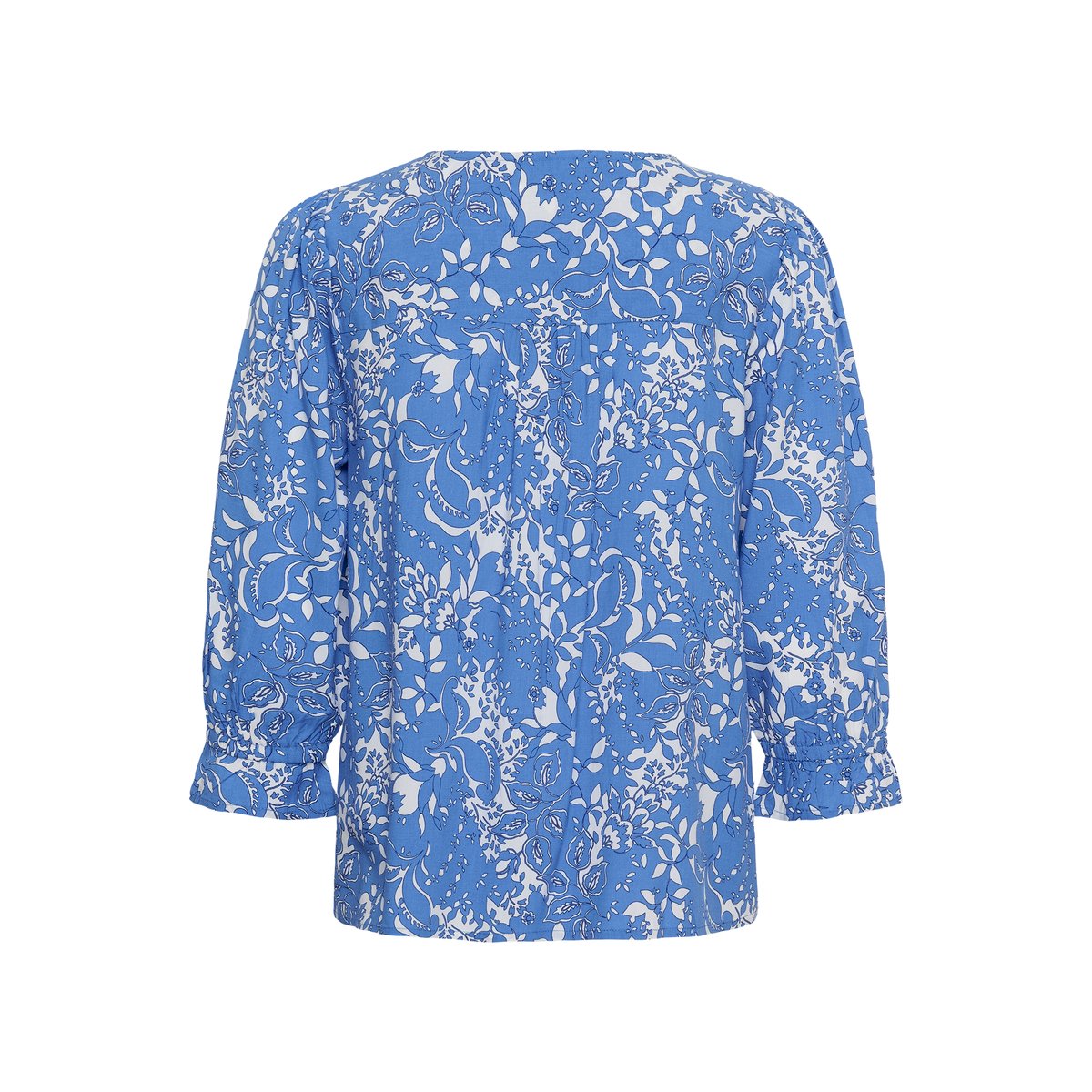 Blouse à manches longues bleu blue toile, CREAM