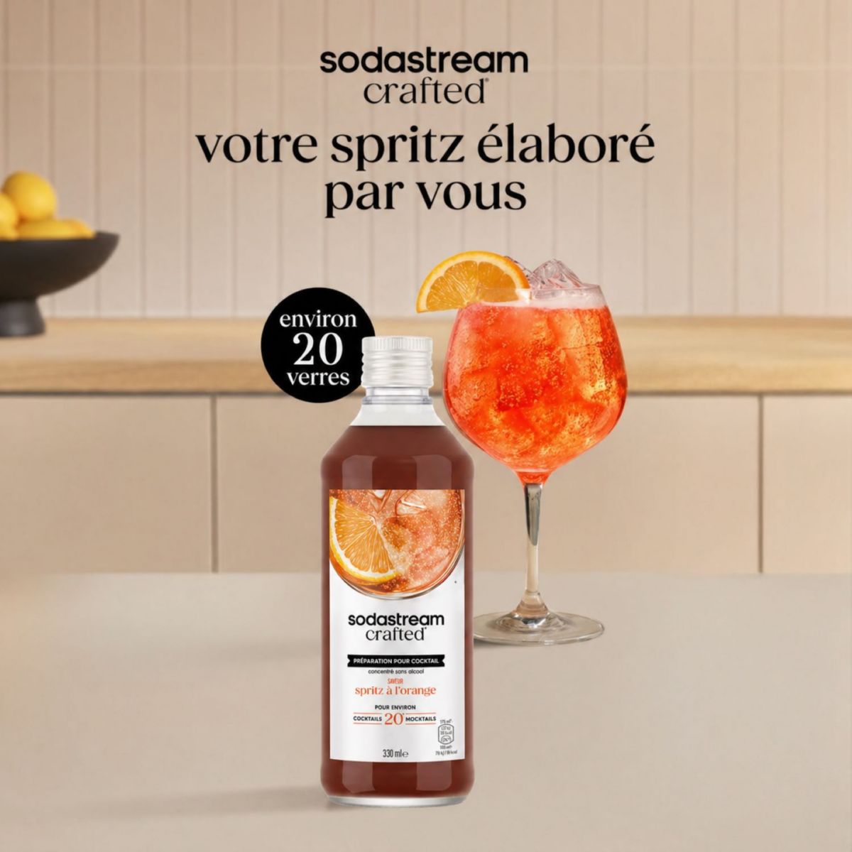 Concentré mixer saveur Spritz sans alcool 330mL couleur unique, SODASTREAM
