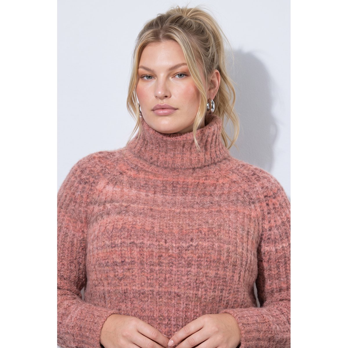Pull en maille côtelée brun cannelle, ULLA POPKEN