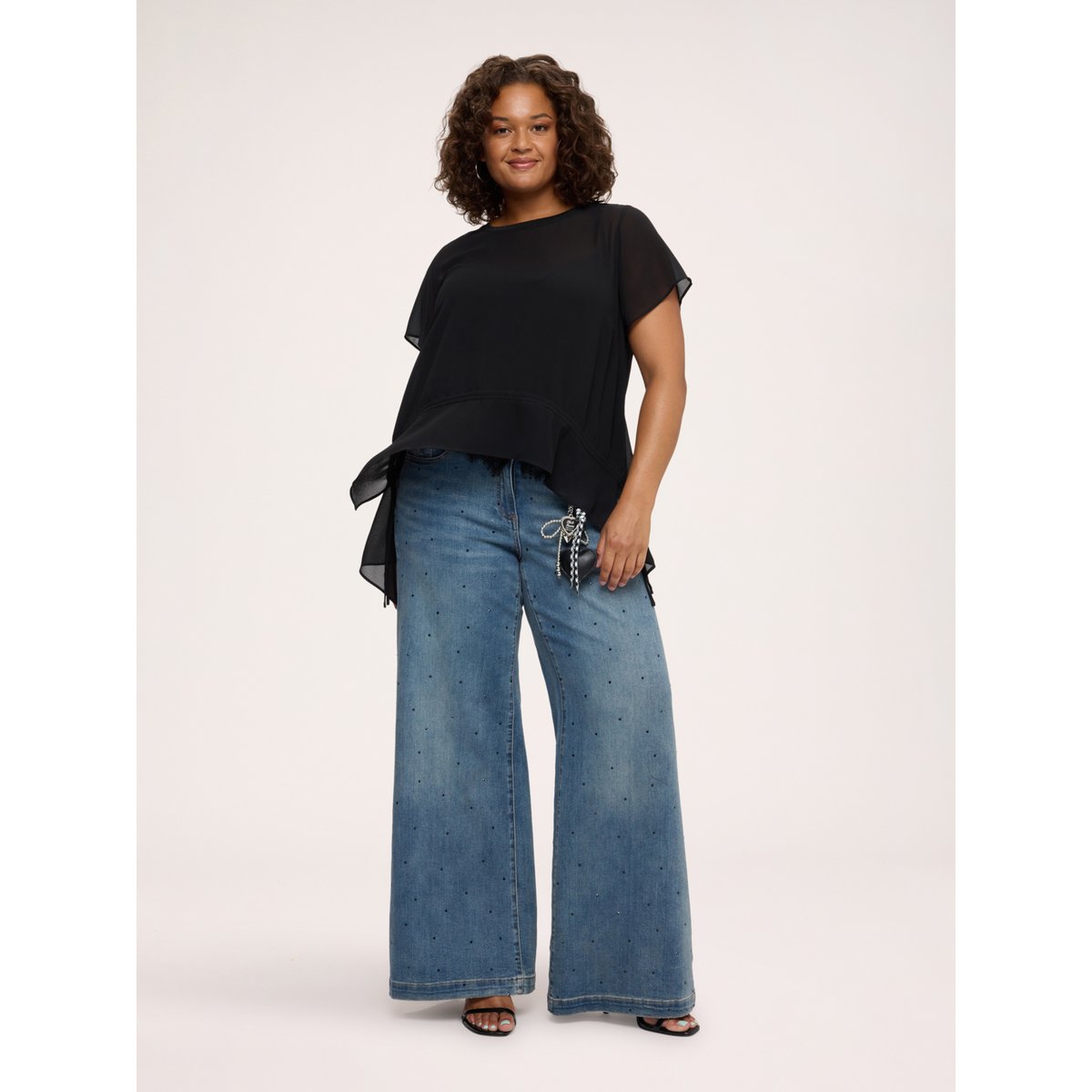 Blouse asymétrique noir, FIORELLA RUBINO