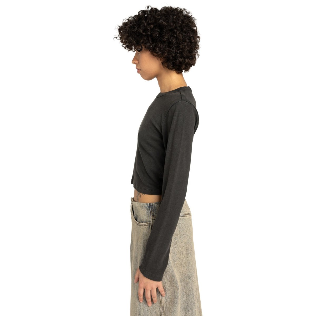 T-shirt manches longues ICON CROP W noir off black, ELEMENT