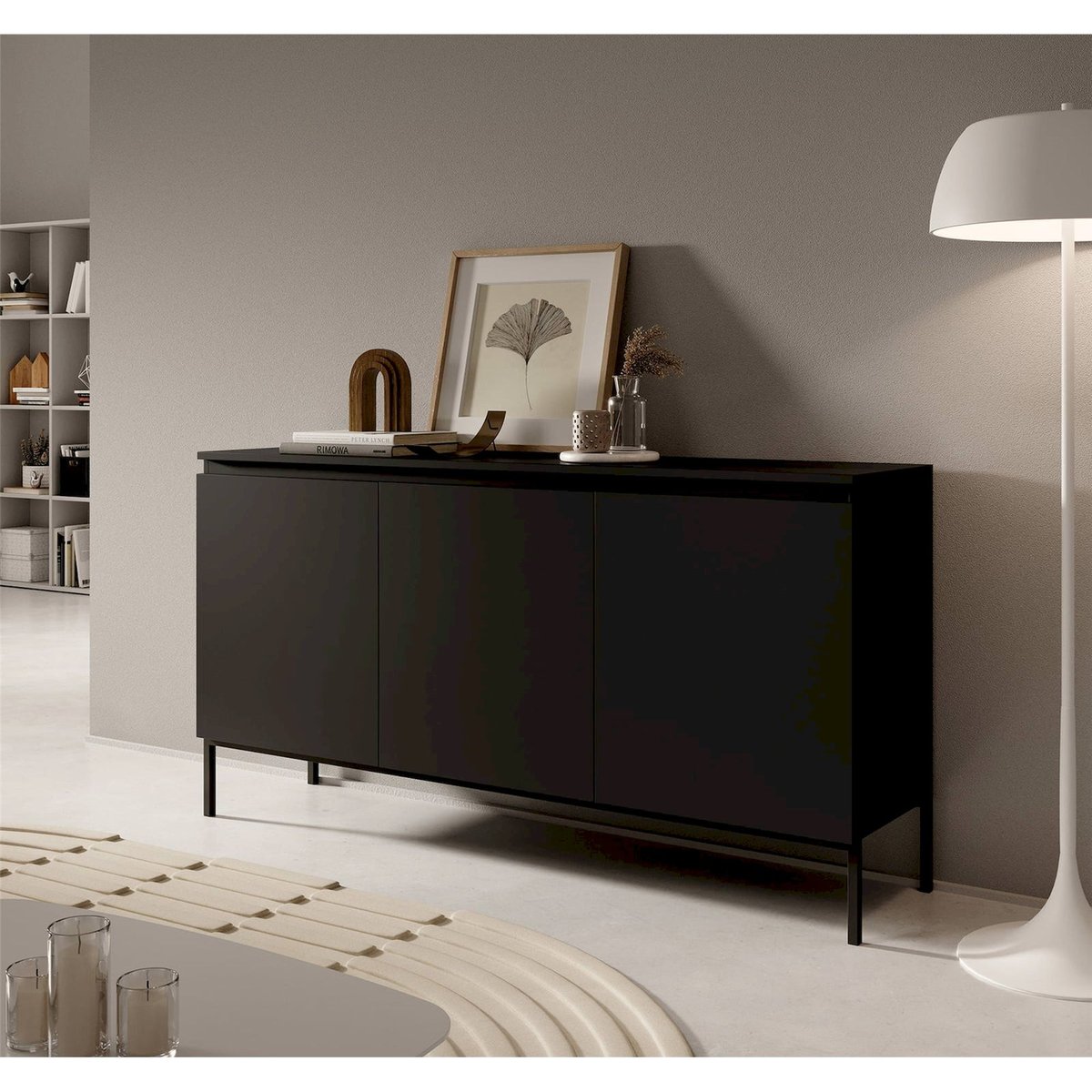 Buffet 3 portes collection BEMMI noir, RECOLLECTION