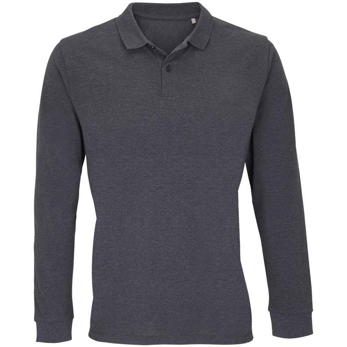 Polo chiné manches longues PLANET gris chiné, SOLS