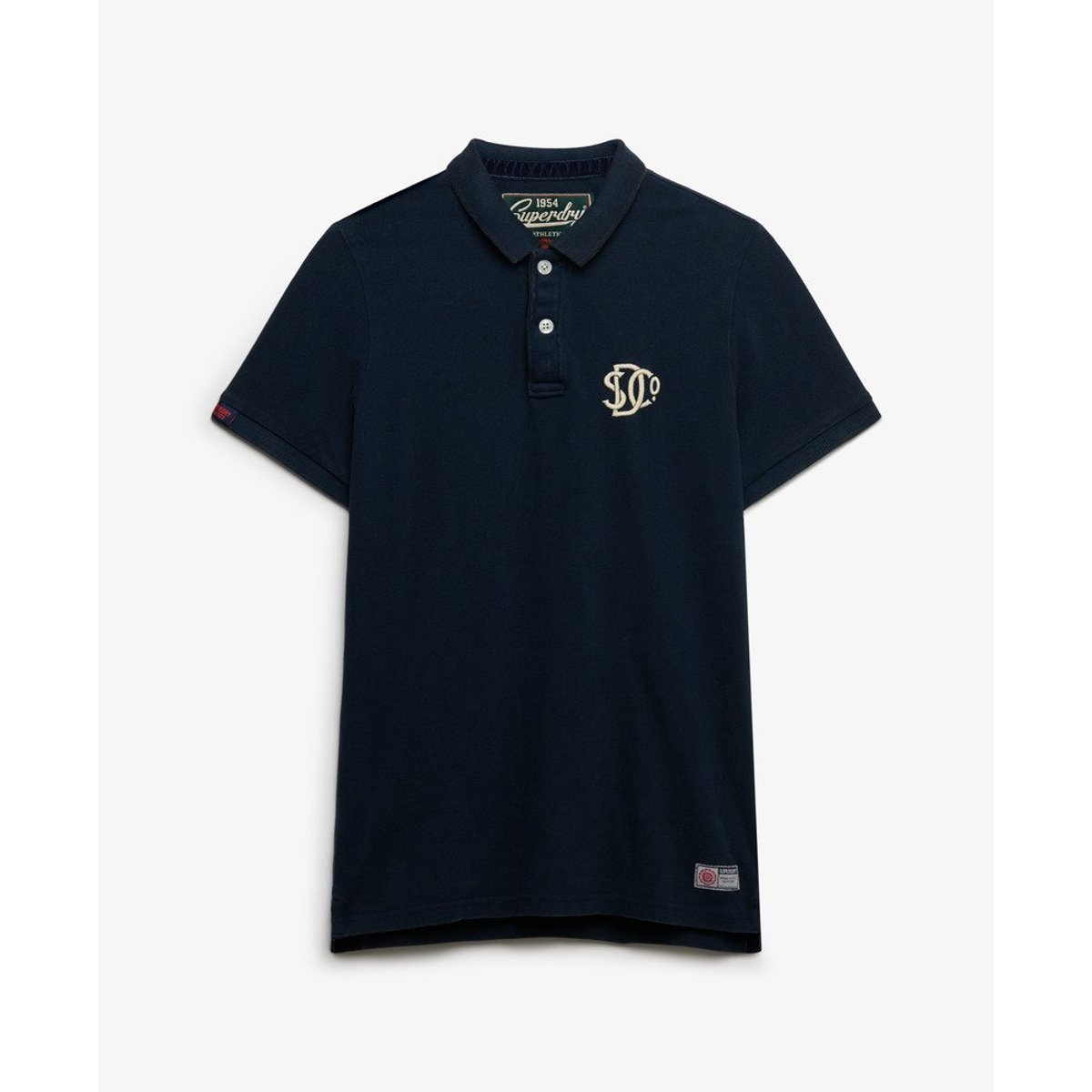 Polo Vintage Athletic Brodé bleu marine éclipse, SUPERDRY