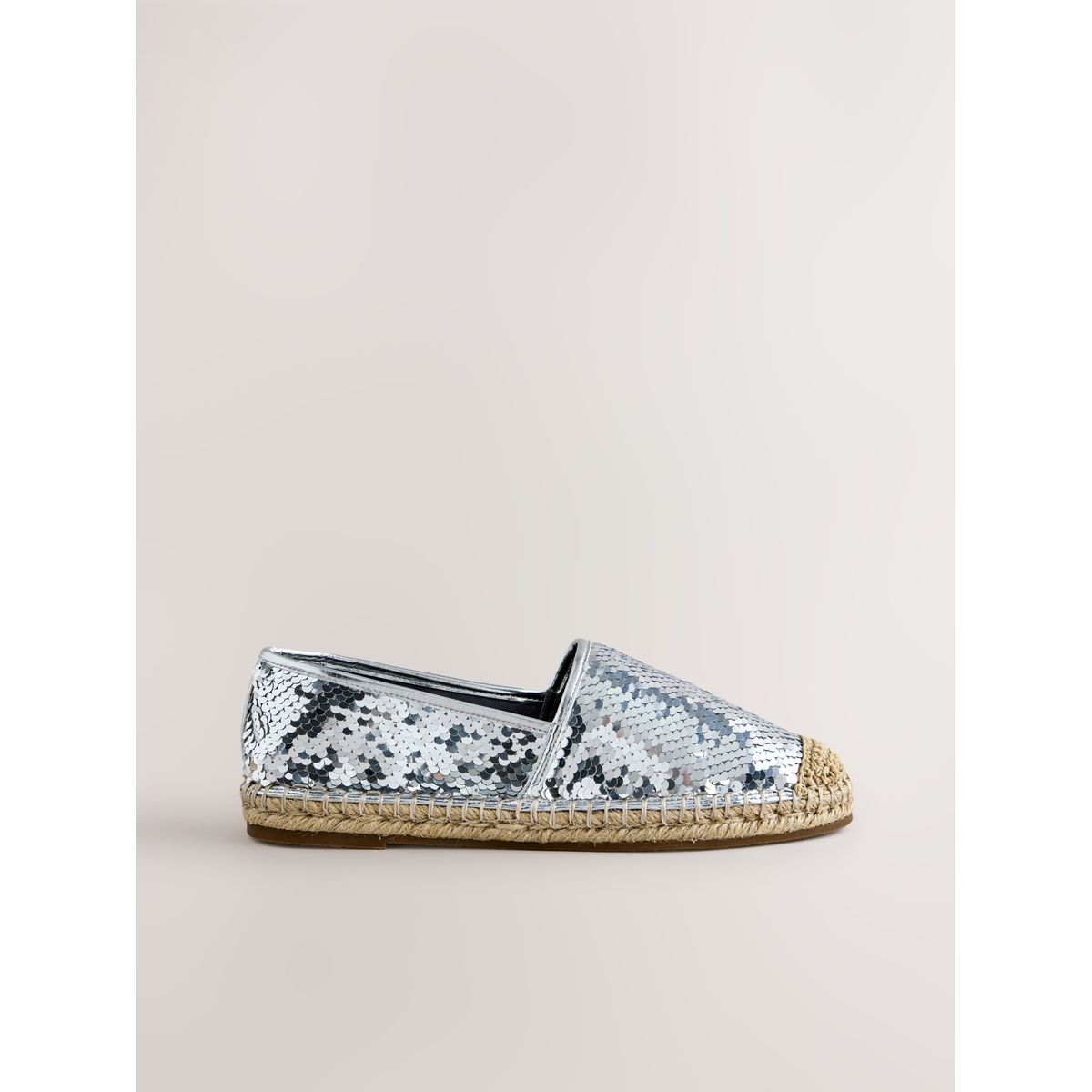 Espadrilles à empeigne haute forever comfort® métallisées, NEXT