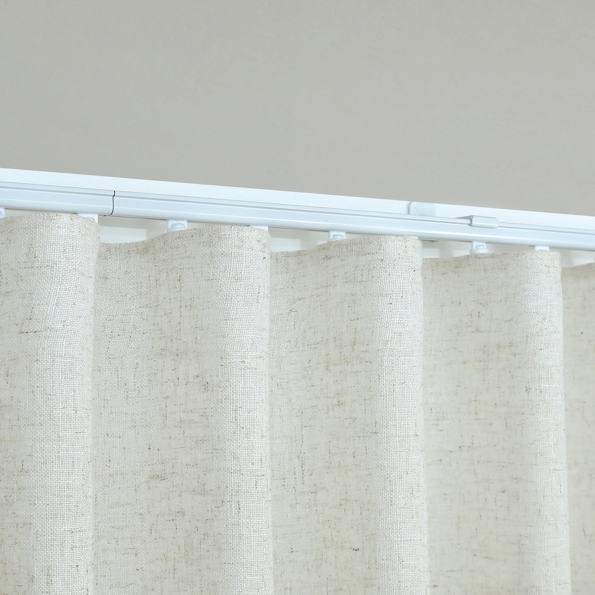 Kit rail extensible + Voilage poly-lin wave - QABANE lin, HOME MAISON
