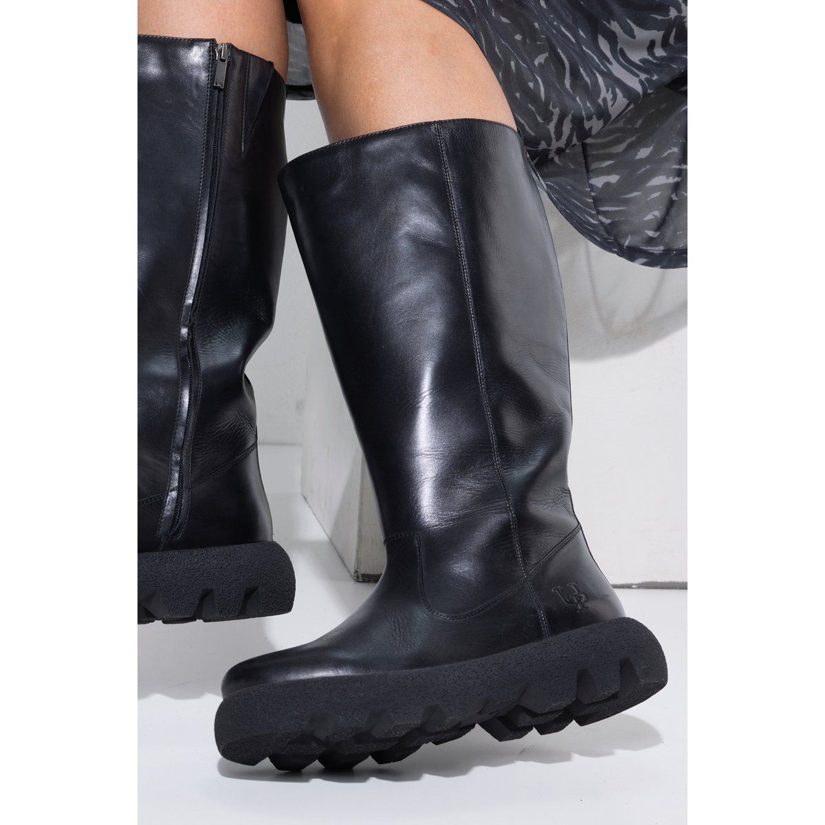 Bottes en cuir nappa, tige XXL - largeur H , pied large noir, ULLA POPKEN