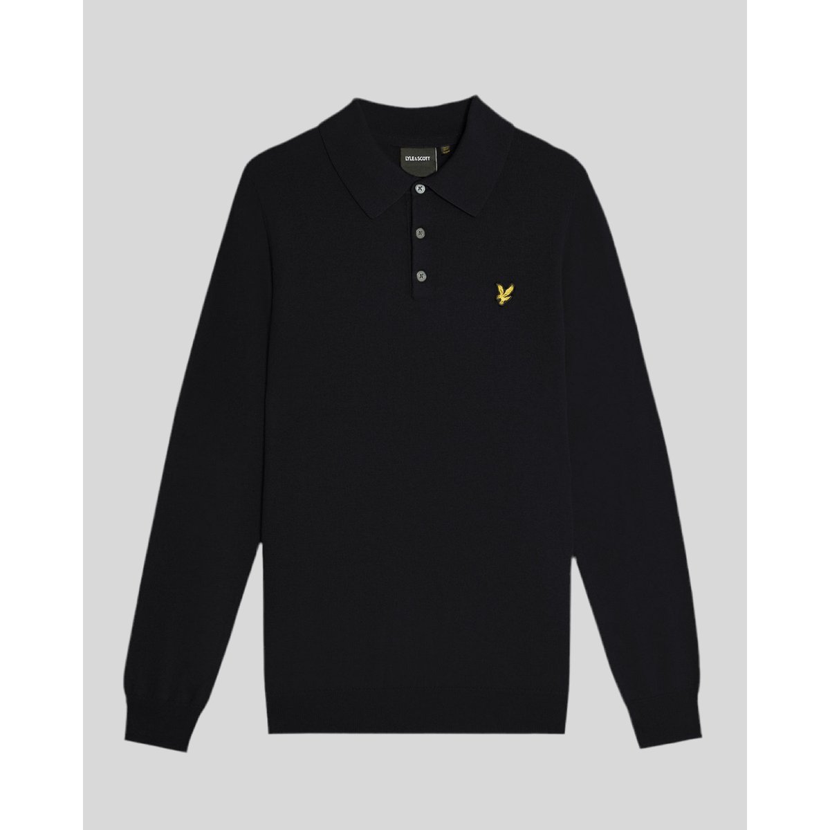 Polo mérinos manches longues bleu foncé marine, LYLE & SCOTT