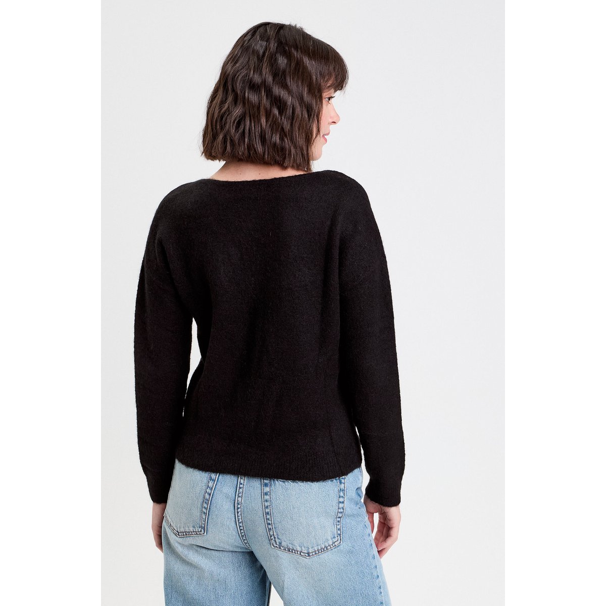 Pull avec col en V noir, CACHE CACHE