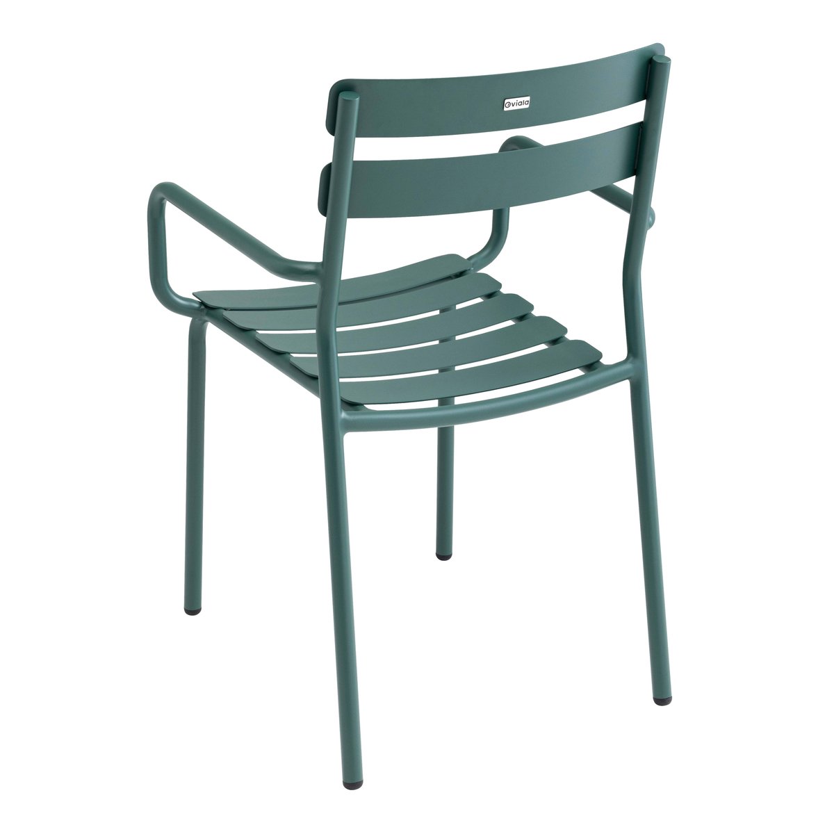 Table de terrasse 70 cm et 4 fauteuils en aluminium, ALMADA vert foncé, OVIALA