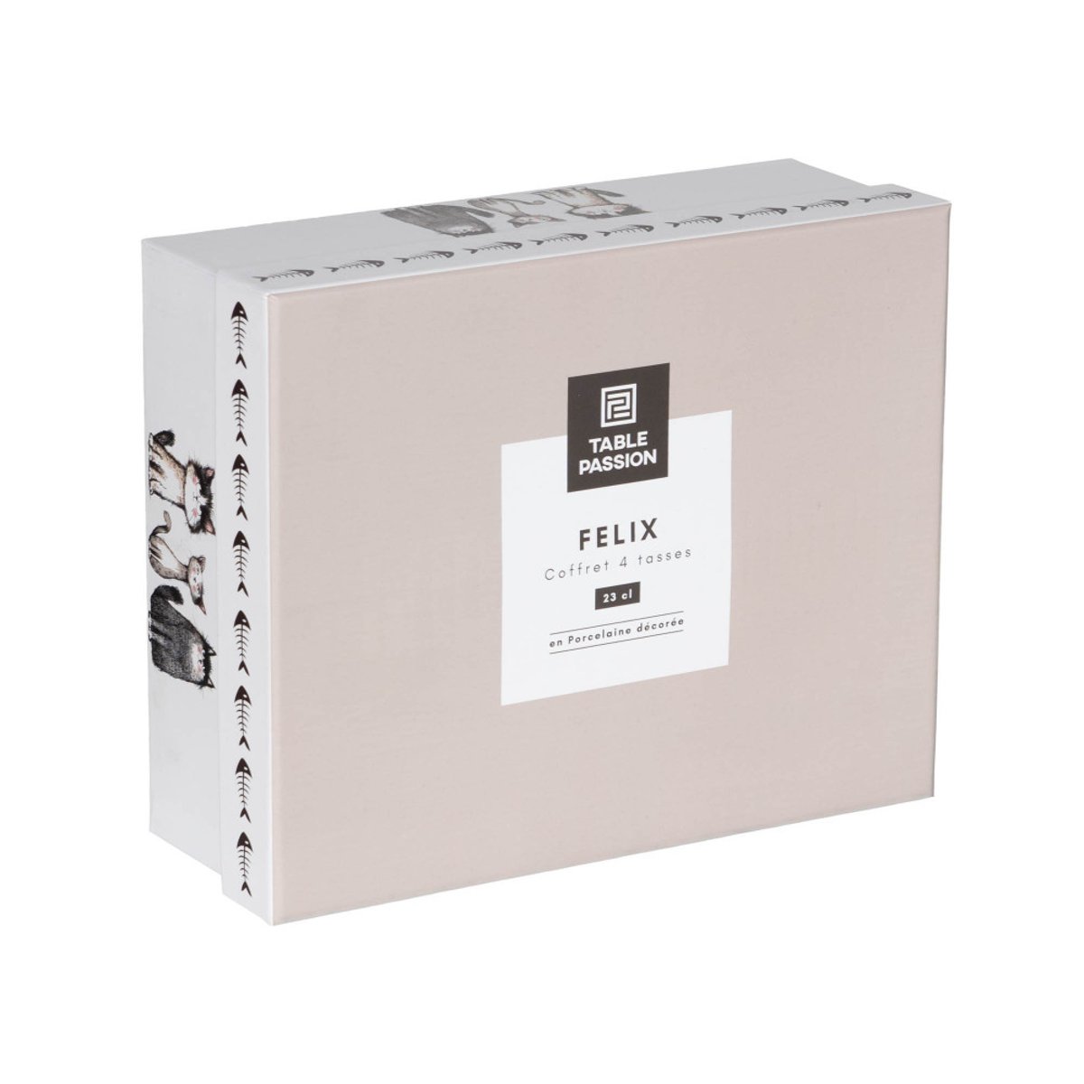 Coffret de 4 tasses Felix 23 cl noir, TABLE PASSION