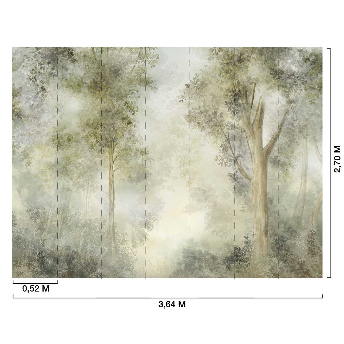 Papier peint panoramique Sous la Brume intissé, HEXOA