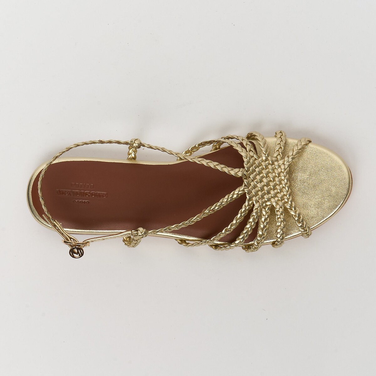 CANDICE Braided Flat Sandals gold-coloured, PETITE MENDIGOTE