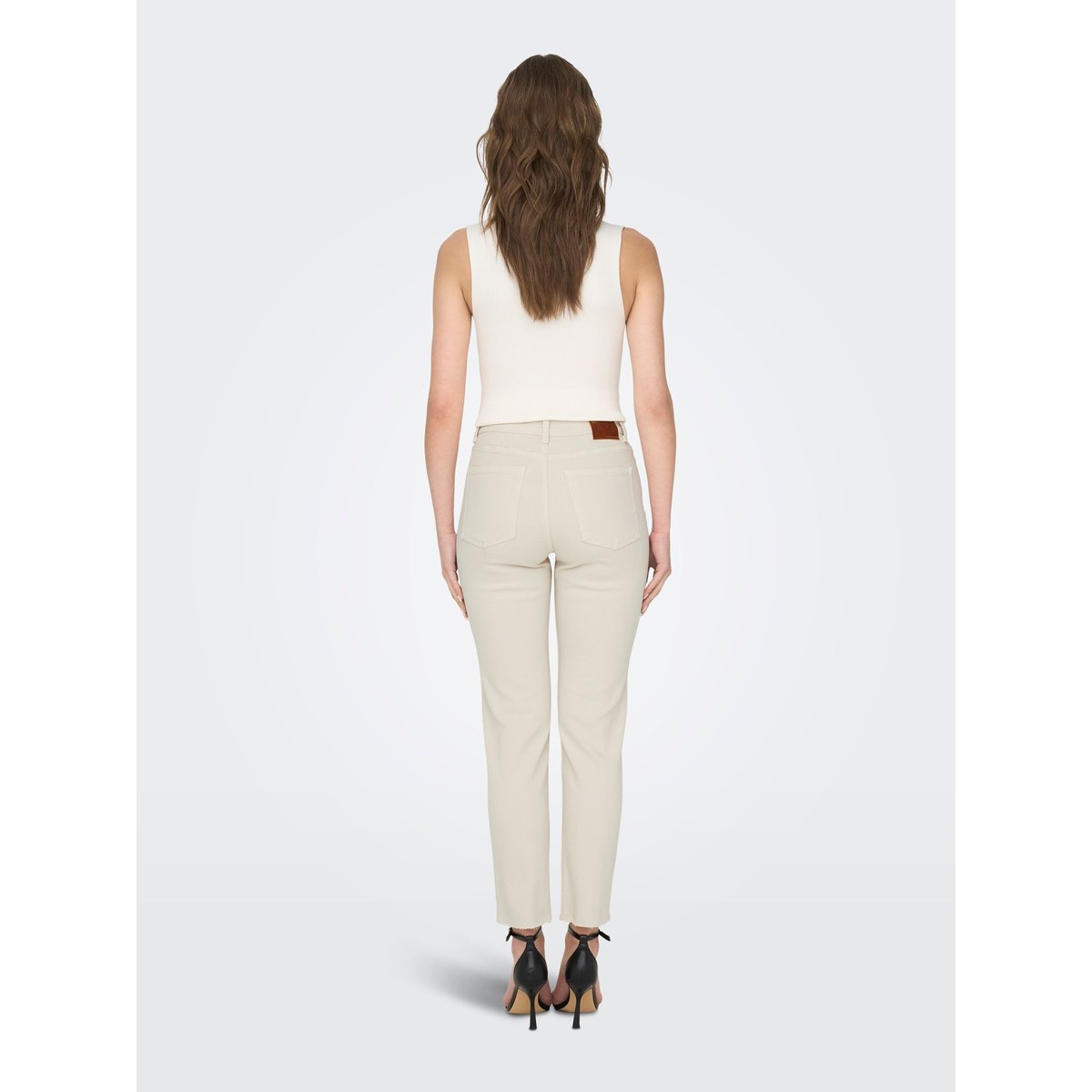 Jean Boyfit, taille haute blanche - ecru 1, ONLY
