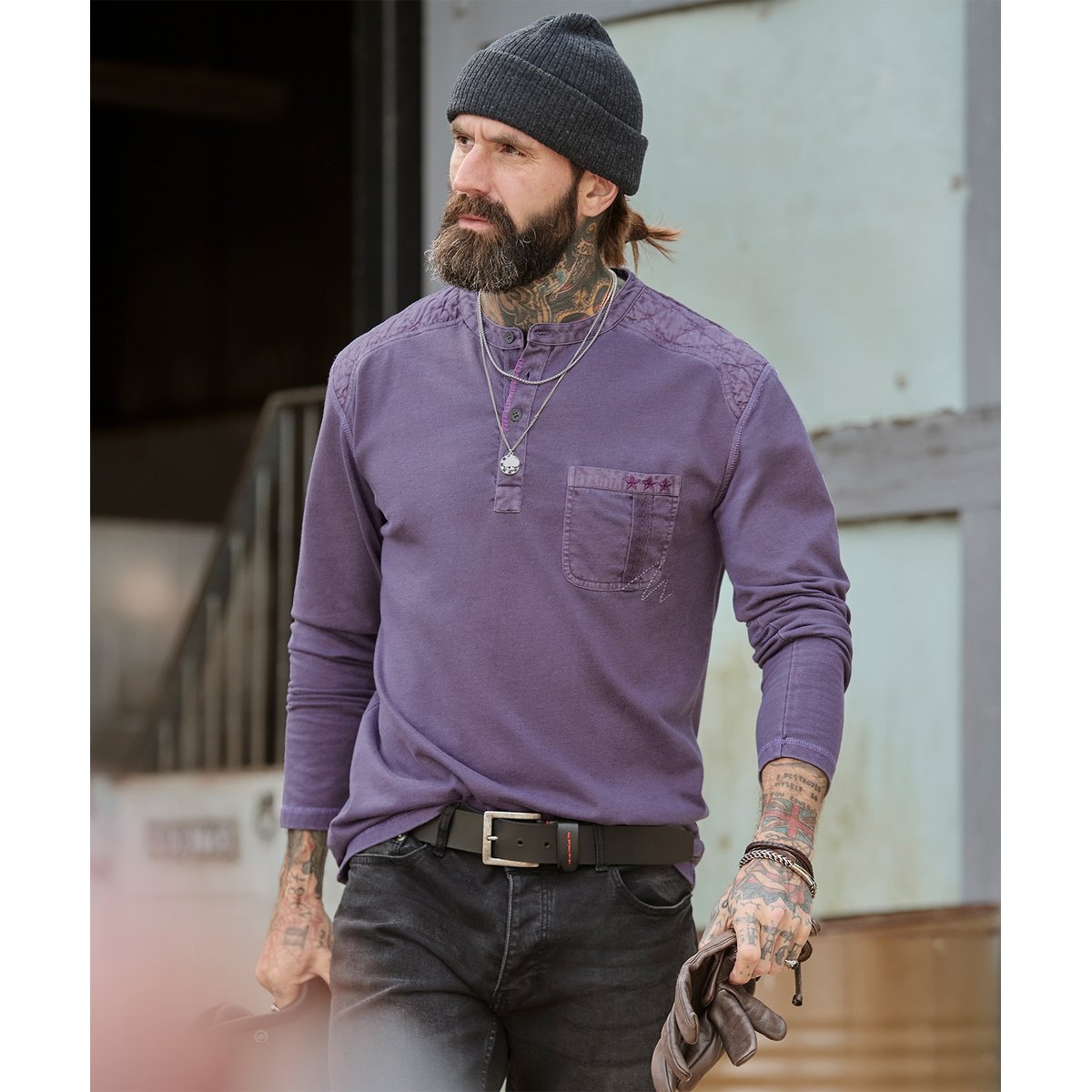 Henley Créatif Personnalisé violet, JOE BROWNS
