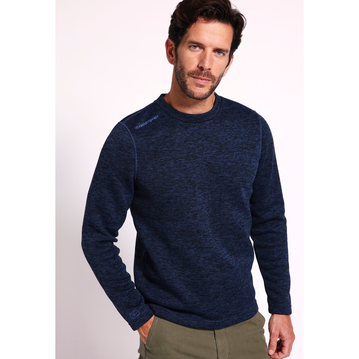 Pull polaire Thermolactyl bleu chiné, DAMART SPORT